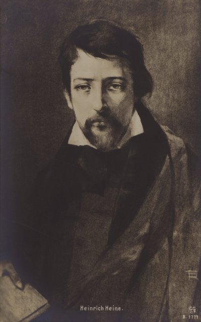 Heinrich Heine, poeta alemán. (litografía) de German School
