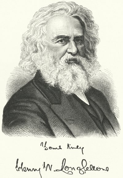 Henry Wadsworth Longfellow, poeta y profesor estadounidense (grabado) de German School