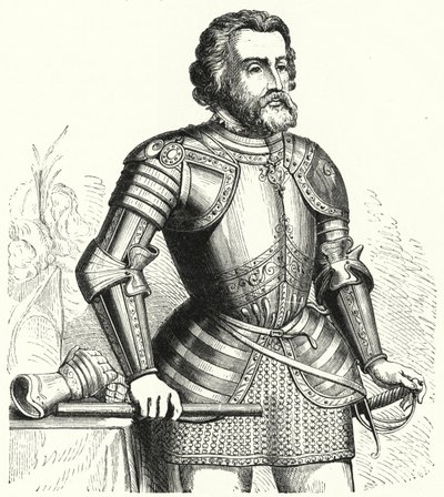 Hernán Cortés, conquistador español de German School