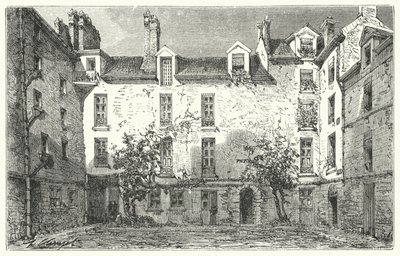 Casa del dramaturgo francés Jean Racine en la Rue du Marais en París (grabado) de German School