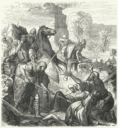 Invasores húngaros en Italia, principios del siglo X de German School