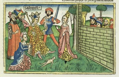 1 Reyes 3:16-28 Juicio de Salomón, de la Biblia de Núremberg (Biblia Sacra Germanaica) de German School