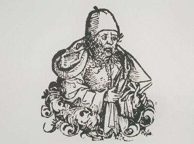 Retrato ideal de Guido Bonatti, copia de una ilustración de Liber Chronicarum por Hartmann Schedel, 1493, usado en A History of Magic a finales del siglo XIX de German School