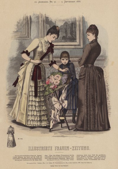 Ilustración para Illustrirte Frauen-Zeitung (litografía en color) de German School