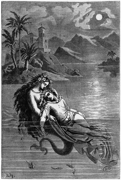 Ilustración para La Sirenita de Cuentos de Hadas de Hans Christian Andersen (1805-75) 1869 de German School
