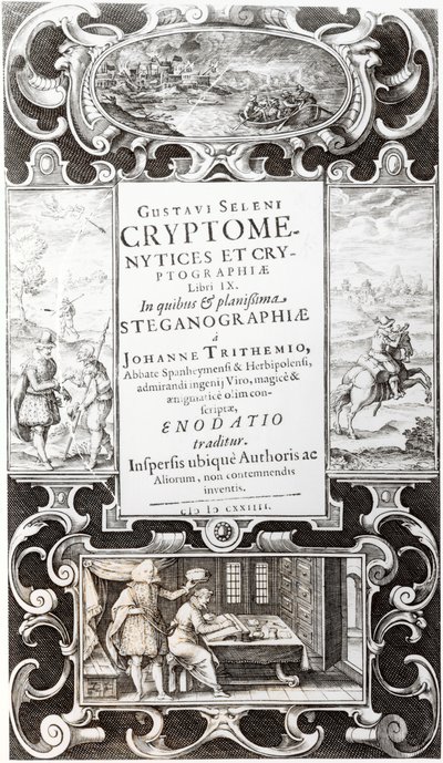 Ilustración del Libro 9 de Cryptomenysis y Cryptography por Gustavus Selenus (Augustus, Duque de Brunswick), 1624 de German School