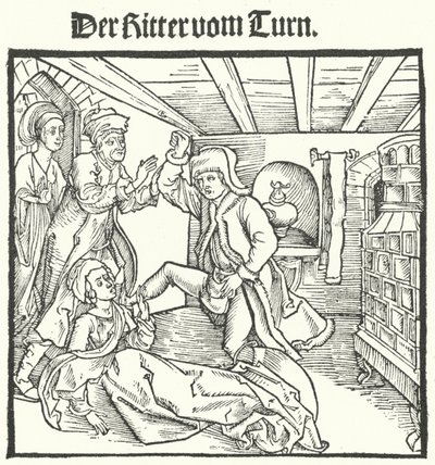 Ilustración del Libro del Caballero de la Torre por Geoffroy IV de la Tour Landry de German School