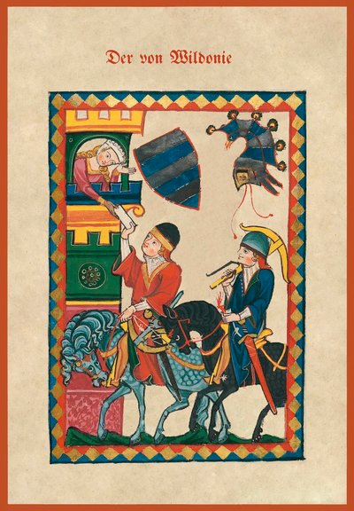 Ilustración de un cancionero medieval de German School