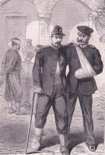 En el hospital, Historia de la Guerra entre Francia y Alemania de Cassell, publicada por Cassell and Company Limited, c.1890 (litografía) de German School