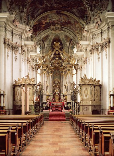 Interior, diseñado por Balthasar Neumann (1687-1753) 1734-54 de German School