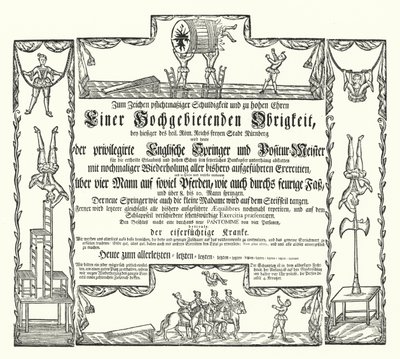 Invitación a un espectáculo público en Núremberg (grabado) de German School