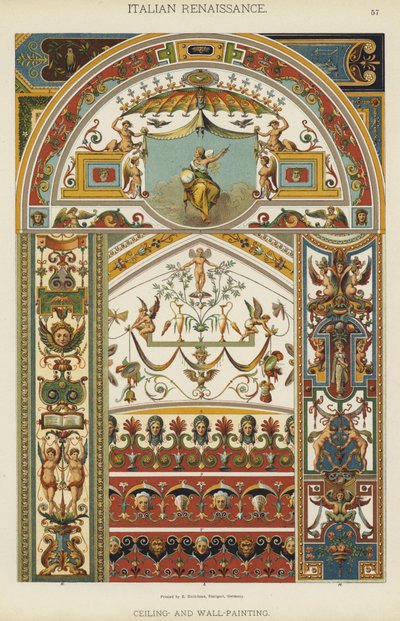 Renacimiento Italiano, Pintura de Techo y Pared de German School