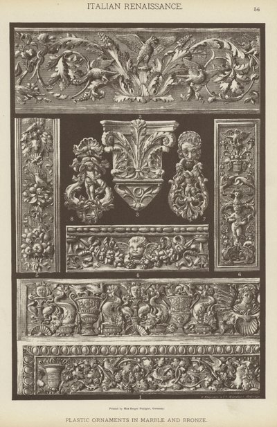 Renacimiento Italiano, Ornamentos Plásticos en Mármol y Bronce de German School