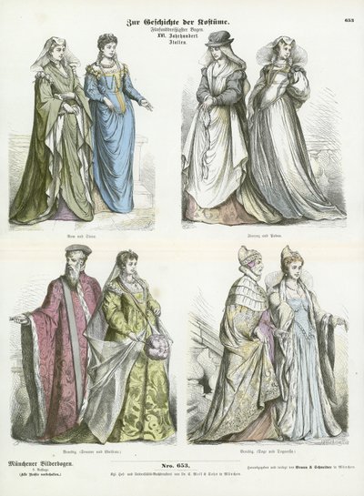 Trajes italianos, siglo XVI de German School