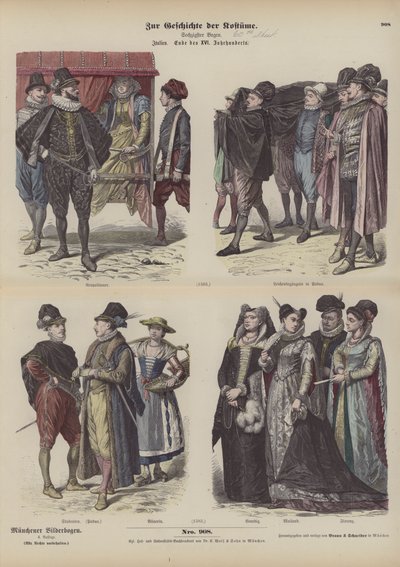 Trajes italianos, finales del siglo XVI de German School