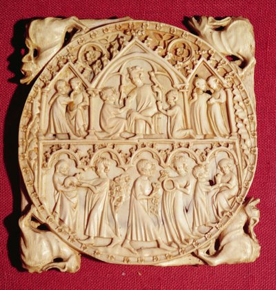 Estuche de espejo de marfil, c.1360-70 de German School