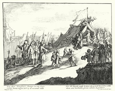 Jacobo II de Inglaterra pasa la noche del 15/16 de noviembre de 1688 en la cabaña de un pobre pescador de German School
