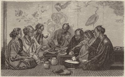 Comida japonesa (grabado) de German School