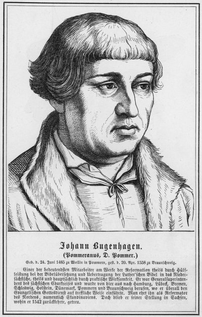 Johann Bugenhagen, Pommeranus, D Pommer de German School