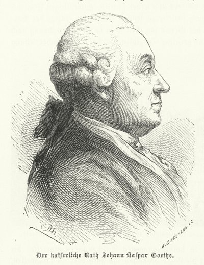 Johann Caspar Goethe, padre del autor alemán Johann Wolfgang von Goethe (grabado) de German School