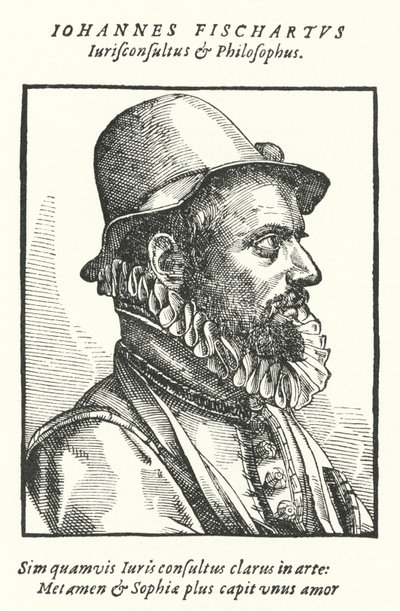Johann Fischart, satírico y publicista alemán (grabado) de German School