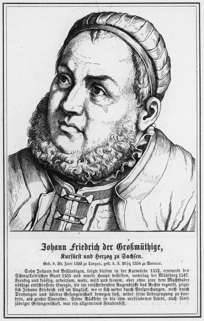 Johann Friedrich el Magnánimo, elector y duque de Sajonia de German School