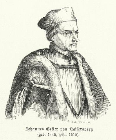 Johann Geiler von Kaisersberg, sacerdote y teólogo suizo (grabado) de German School