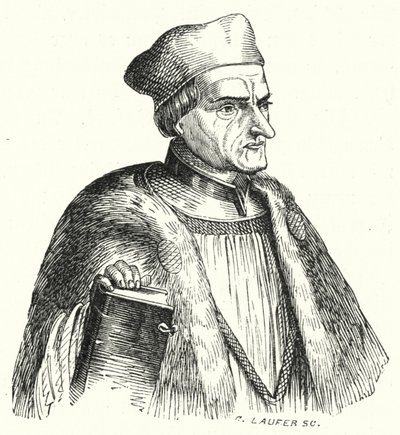 Johann Geiler von Kaisersberg, sacerdote y teólogo suizo (grabado) de German School