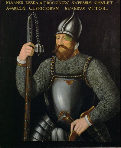 Johann Ziska von Trocnov, líder de los husitas y taboritas de Bohemia que ganó dos batallas contra ejércitos imperiales en 1420 y 1422 ... de German School