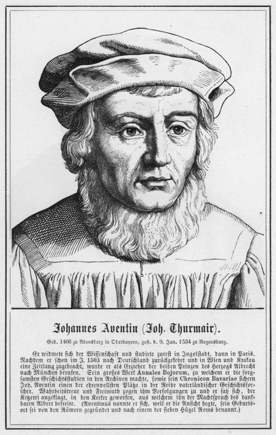 Johannes Aventin, Johannes Thurmair (grabado) de German School
