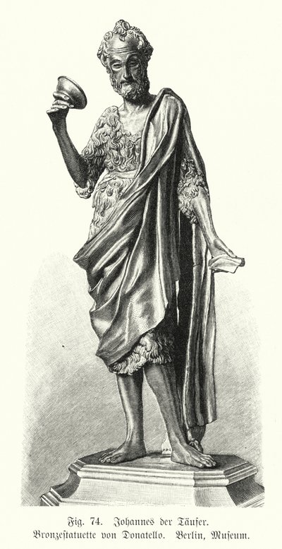 San Juan Bautista, estatua de bronce de Donatello (grabado) de German School