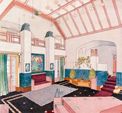 Sala de estar estilo Jugendstil o Modernista temprano de German School