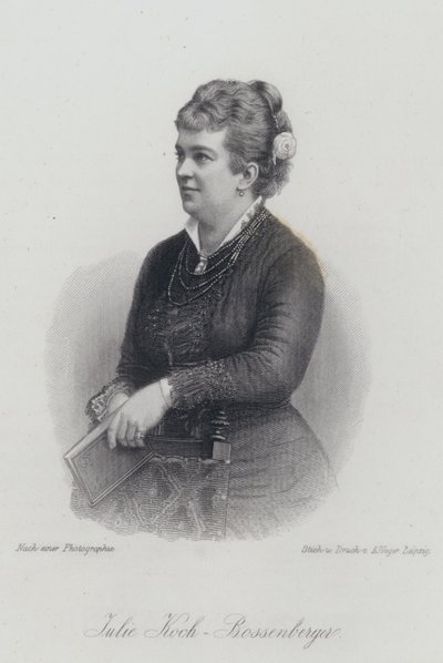 Julie Koch-Bossenberger, cantante de ópera y actriz alemana (grabado) de German School