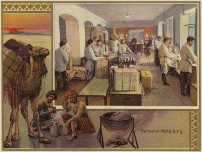 Publicidad de los hermanos K y S Popov (litografía en color) de German School