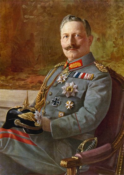 Kaiser Wilhelm II (litografía en color) de German School
