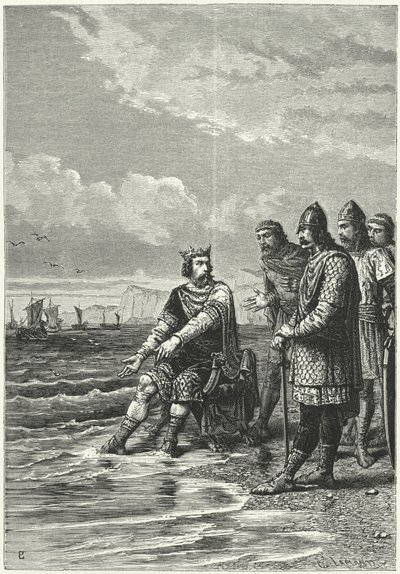 El rey Canuto y las olas (grabado) de German School
