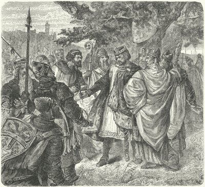 El rey Juan aceptando la Carta Magna, Runnymede de German School