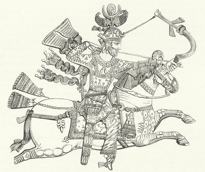 Rey Peroz I de Persia a caballo de German School