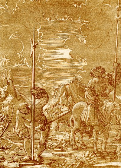 Caballero y sirviente de German School