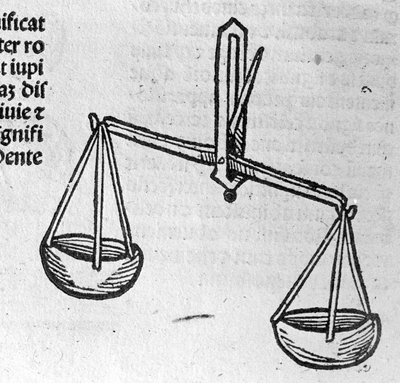La Libra - en Tratado de Johannes Angeli De Magnisconnectionibue annorum revolutionibus ac eorum pefectionibus. Augsburgo, Erhard Ratdolt de German School