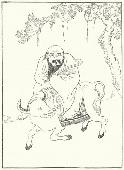 Laozi, antiguo filósofo chino, en un búfalo de agua de German School