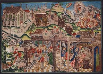 Tapiz de Lázaro, Basilea, c.1500 (litografía en color) de German School