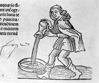 El Acuario - en Tratado de Johannes Angeli De Magnisconnectionibue annorum revolutionibus ac eorum pefectionibus. Augsburgo, Erhard Ratdolt de German School