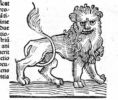 El León - en Tratado de Johannes Angeli De Magnisconnectionibue annorum revolutionibus ac eorum pefectionibus. Augsburgo, Erhard Ratdolt de German School
