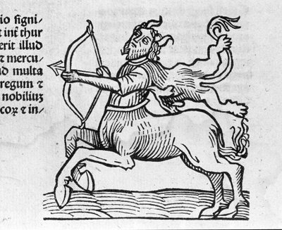 El Sagitario - en Tratado de Johannes Angeli De Magnisconnectionibue annorum revolutionibus ac eorum pefectionibus. Augsburgo, Erhard Ratdolt de German School