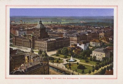 Leipzig, vista tras la Corte Imperial (litografía en color) de German School
