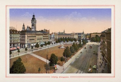 Leipzig, Konigsplatz (litografía en color) de German School
