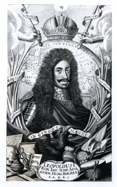 Leopoldo I, Rey de Hungría y Emperador del Sacro Imperio Romano, grabado por Philipp Kilian de German School