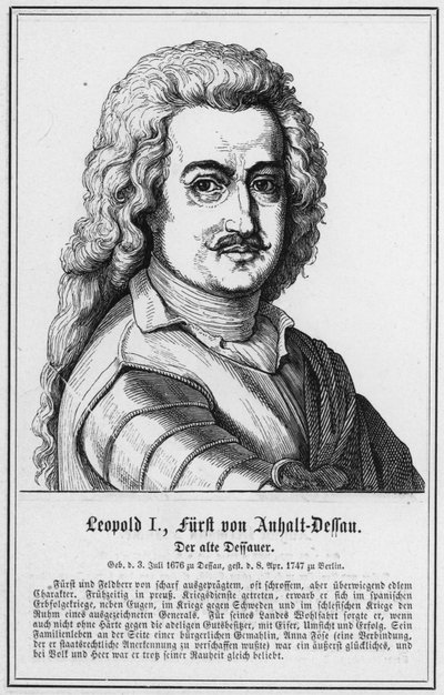 Leopoldo I, Príncipe de Anhalt-Dessau, El viejo Dessauer (grabado) de German School