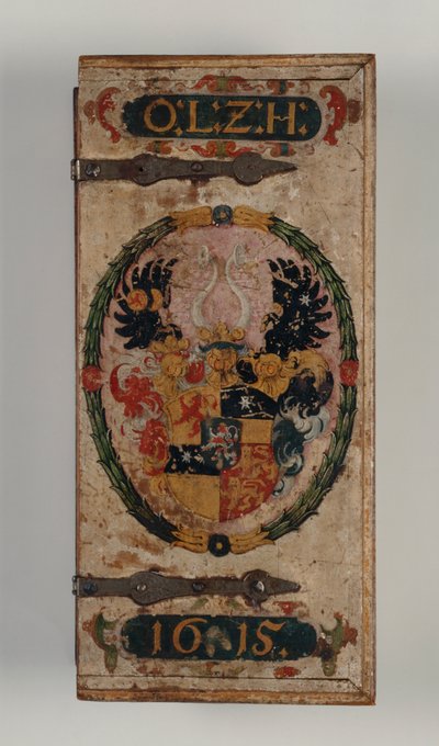 Tapa de la caja de pernos de ballesta perteneciente al Príncipe Otto von Hesse, 1615 de German School